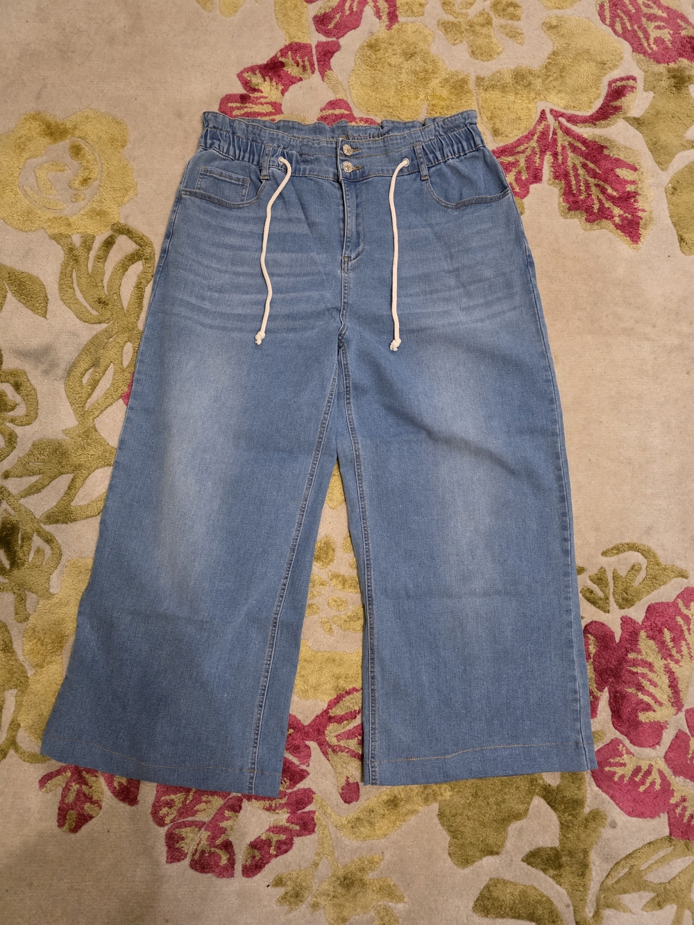 Amazon Women’s Light Blue Wide-Leg Drawstring Jeans